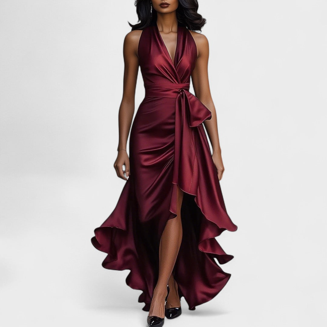 Ema - Satenska svečana haljina s volanima