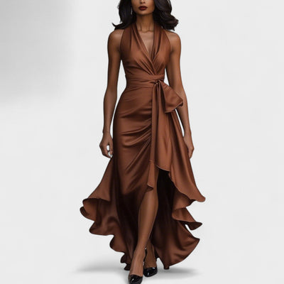 Ema - Satenska svečana haljina s volanima