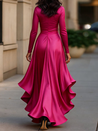 Moretti - Elegantna Duga Haljina Od Satena