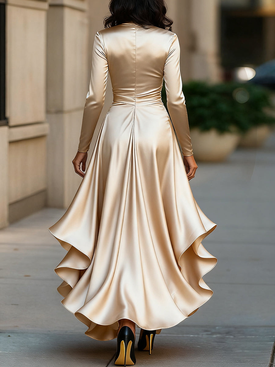 Moretti - Elegantna Duga Haljina Od Satena