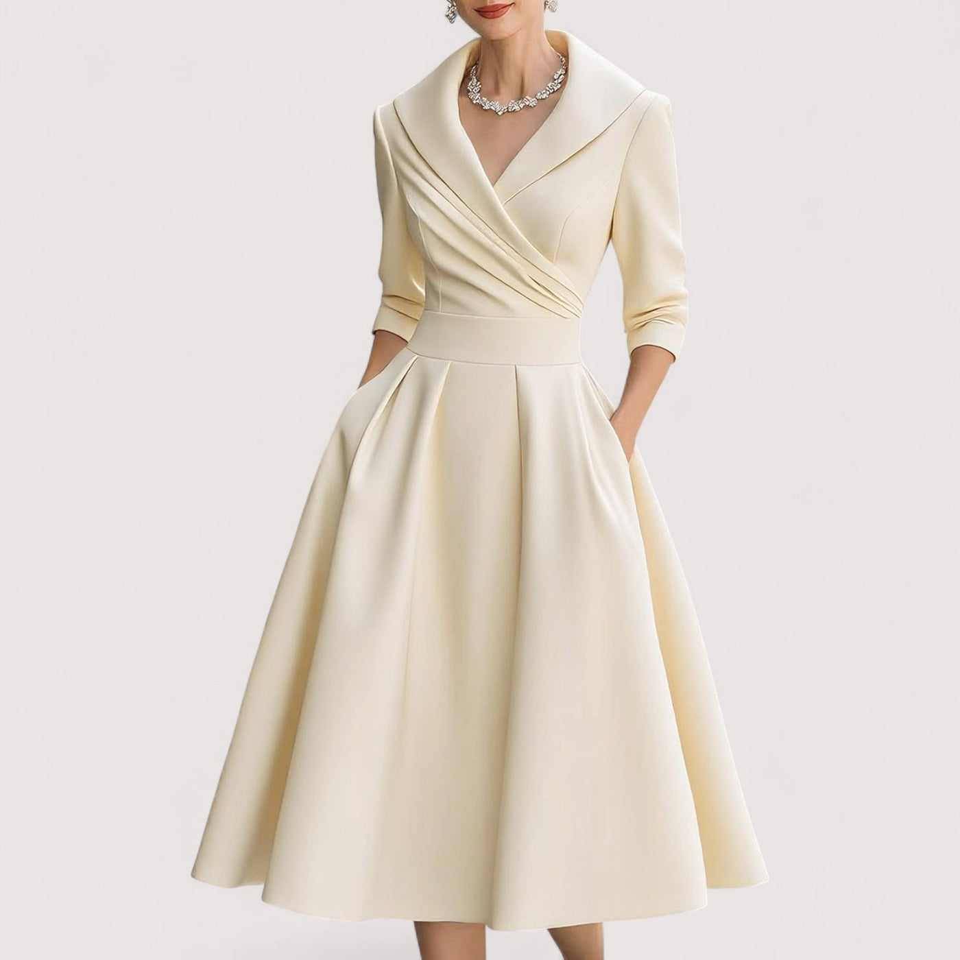 Lorenza™ | Midi satenska haljina 