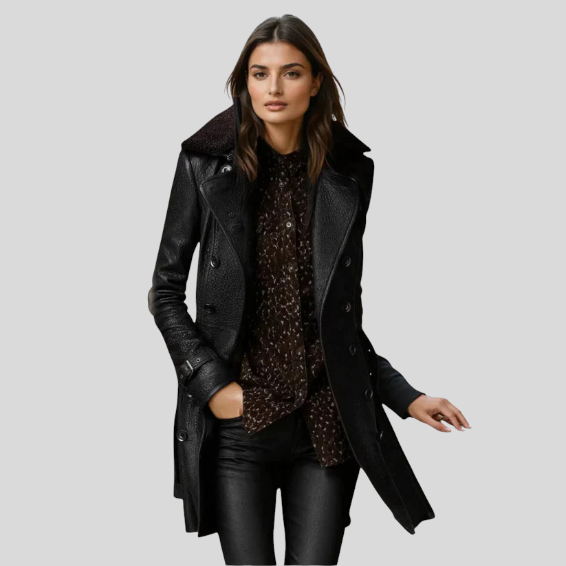 Klara - Elegantni Kožni Kaput