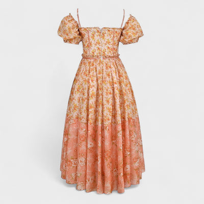 Maja - Cvjetna Haljina u Koraljnoj Boji