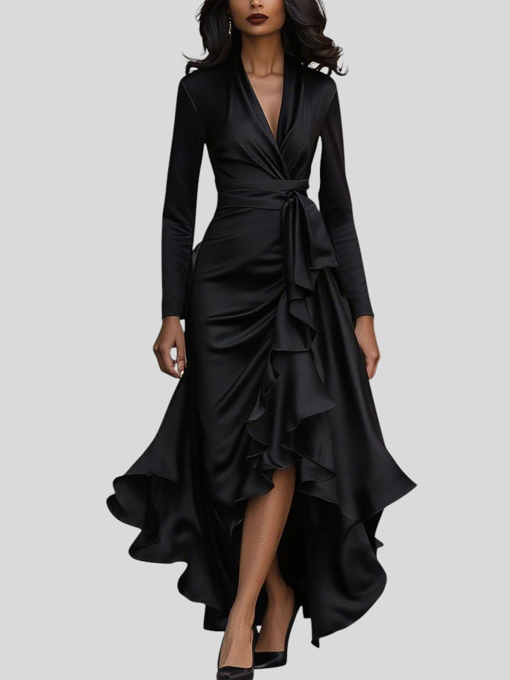 Moretti - Elegantna Duga Haljina Od Satena