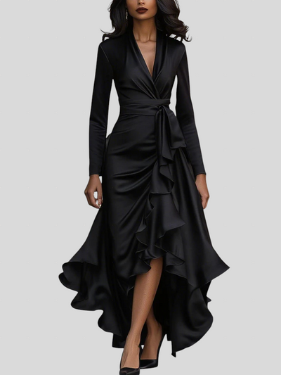 Moretti - Elegantna Duga Haljina Od Satena