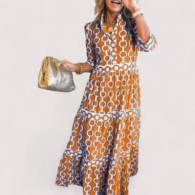 Klarica™ | Midi haljina s uzorkom lanca