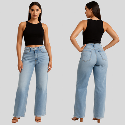 Aline - Elastične Traperice sa Srednjim Strukom