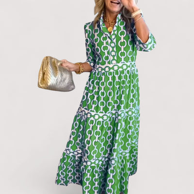 Klarica™ | Midi haljina s uzorkom lanca