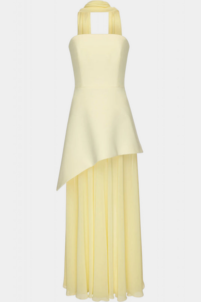 Rajna Maxi Haljina bez Rukava od Chiffona s Bočnim Raskorakom