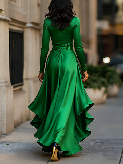 Moretti - Elegantna Duga Haljina Od Satena