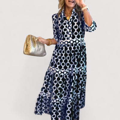 Klarica™ | Midi haljina s uzorkom lanca