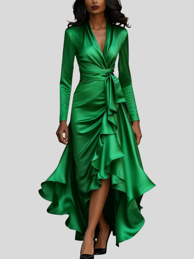 Moretti - Elegantna Duga Haljina Od Satena