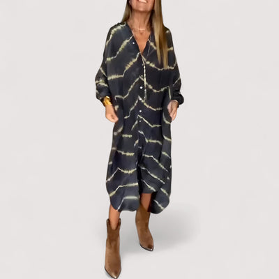 Maren™ | Prugasta maxi haljina