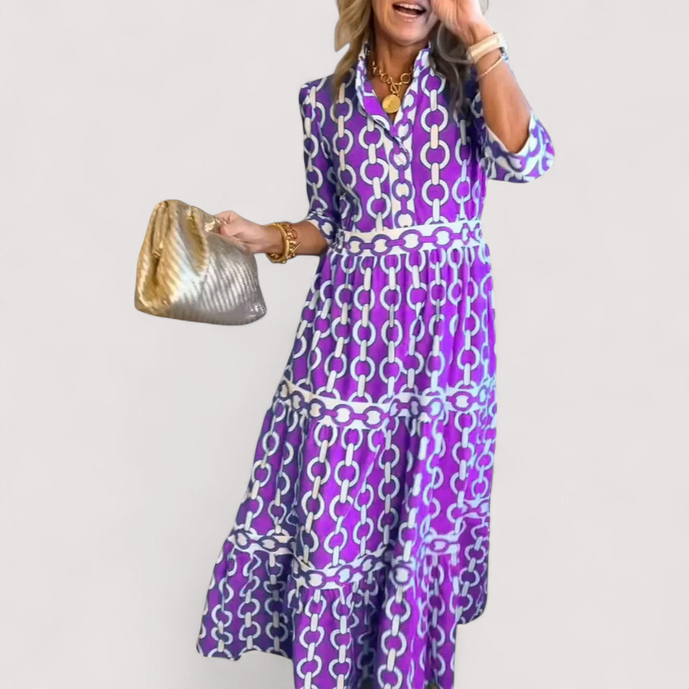 Klarica™ | Midi haljina s uzorkom lanca