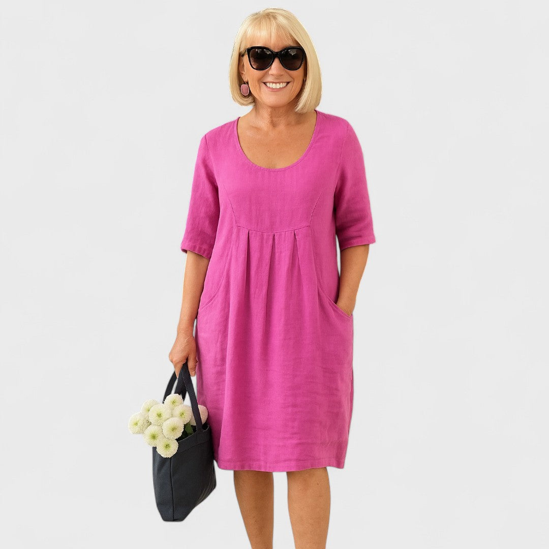 Perica™ - Lanena haljina s džepovima