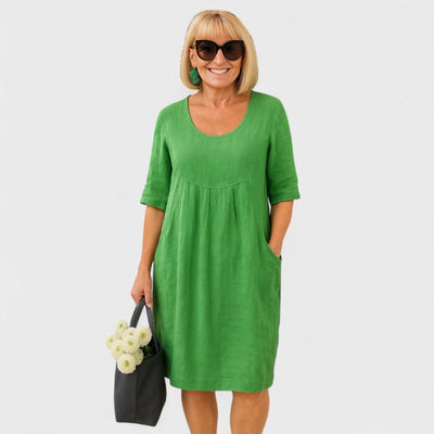 Perica™ - Lanena haljina s džepovima