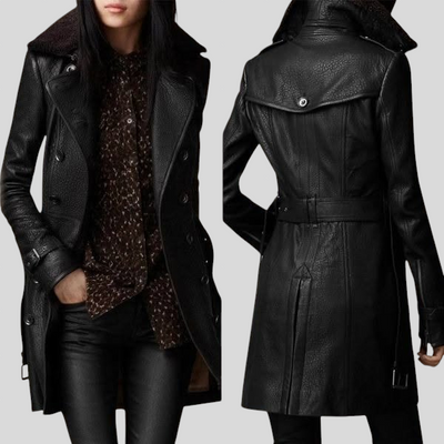 Klara - Elegantni Kožni Kaput