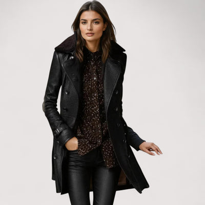 Valentina™ | Elegantni kožni kaput 3/4 dužine