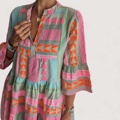 Simone™ | Boho-Stufen-Swingkleid