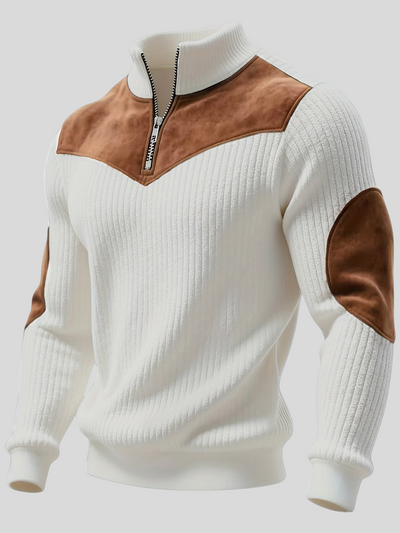 Kortez – Ležerni Pleteni Pulover s Poluzipom