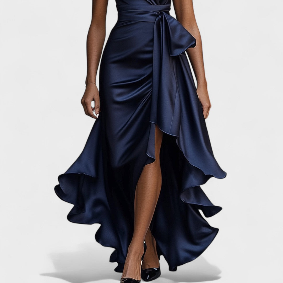 Ema - Satenska svečana haljina s volanima