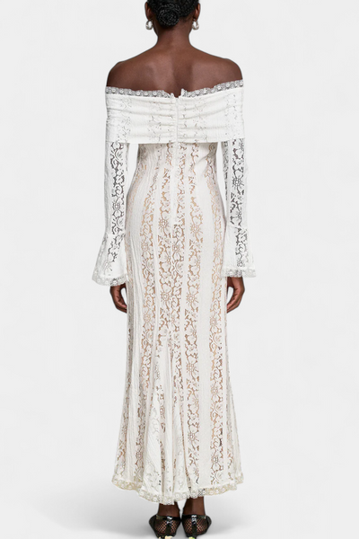 Josipa Maxi Haljina s Otvorenim Ramena od Čipke