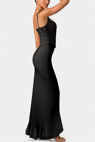 Filipa Midi Haljina s Korsetom i Asimetričnim Volanima