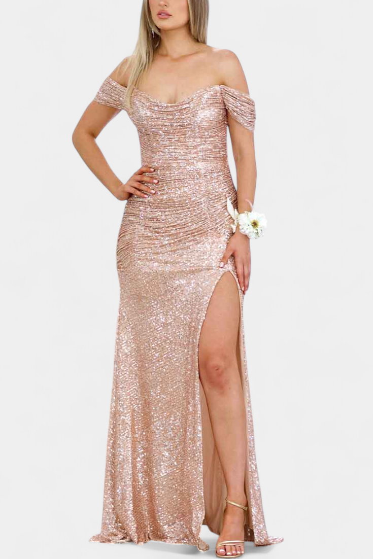 Renata Haljina Sirena bez naramenica sa šljokicama