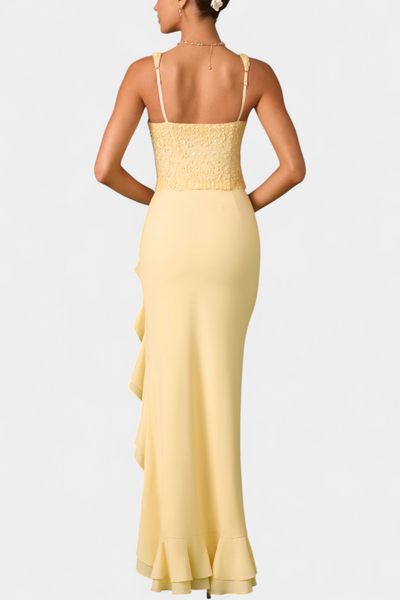 Filipa Midi Haljina s Korsetom i Asimetričnim Volanima