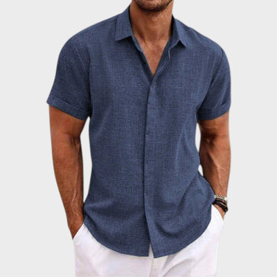 Oliver - Herreskjorte med korte ærmer i hør