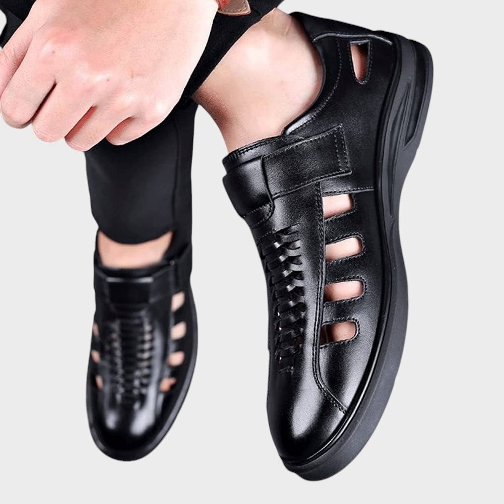 Steffen - Brune športne sandale od prave kože